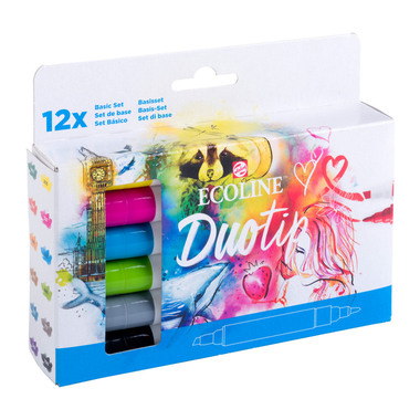 TALENS Ecoline Duotip Basic Set 11609800 12 Farben