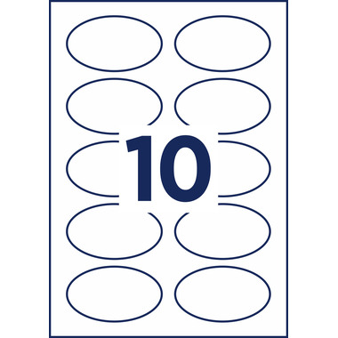 AVERY ZWECKFORM Etiquette d'identité 85x50mm J4882-20 blanc 20 feuilles/200 pcs.