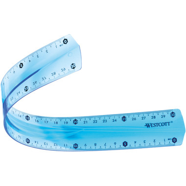 WESTCOTT Lineal, flexibel E-10222 00 30cm blau/rot/grün