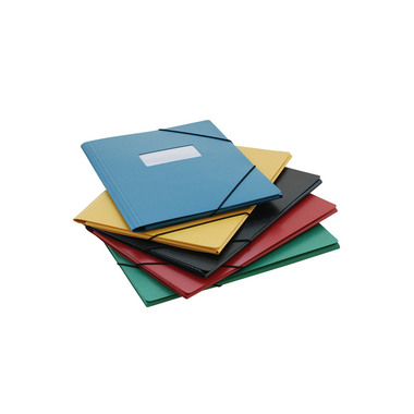 EROLA Gummibandmappe 650my A4 33299F gelb Pressspan mit Fenster