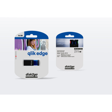 DISK2GO USB-Stick qlik edge 16GB 30006721 USB 2.0