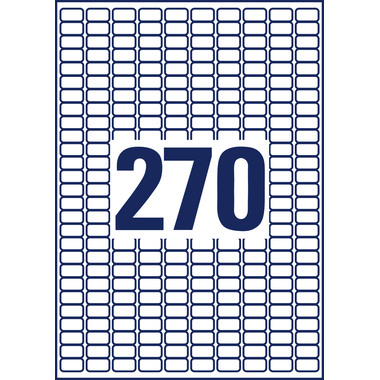 AVERY ZWECKFORM Étique. univers. 17,8x10mm L4730REV-25 blanc 8100 pcs./25 + 5 flls.