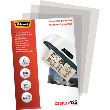 FELLOWES Laminierfolien Capture125g A3 5328601 matt 100 Stück