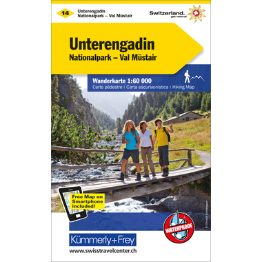 KÜMMERLY+FREY Wanderkarte 325902214 Unterengadin 1:60'000