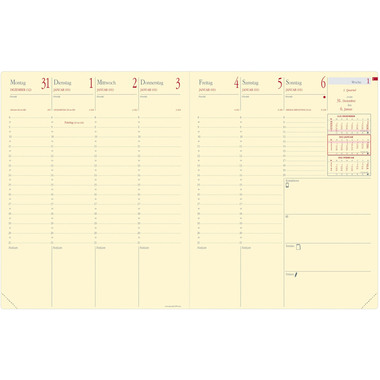 QUO-VADIS Agenda Soho PrePrest. 2026 287273Q 1W/2S schwarz DE 21x27cm