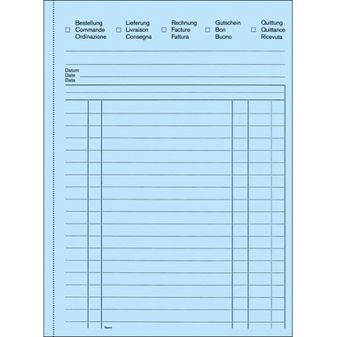 FAVORIT Mehrzweckbuch D/F/I A5 8115OK blau/blau/weiss 50x3 Blatt