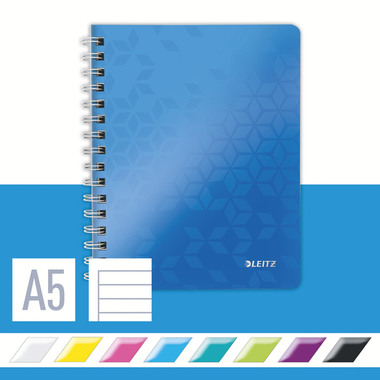 LEITZ Libro spirale WOW PP A5 46390036 blu 80 fogli