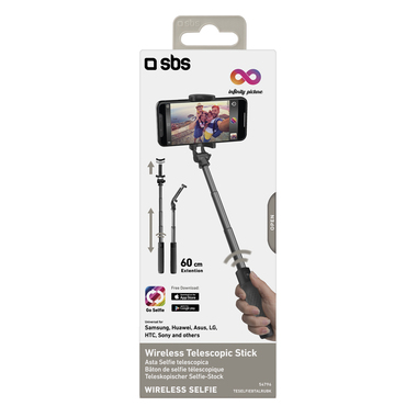 Perche télescopique avec bouton wifi