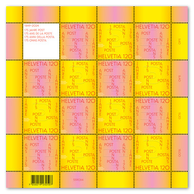 Timbres CHF 1.20 «175 ans de la Poste», Feuille de 15 timbres Feuille «175 ans de la Poste», gommé, non oblitéré