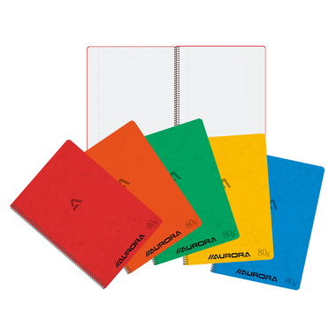 AURORA Taccuino a spirale A4 2960KQ5 assortito,a scacchi 5mm 120 p.