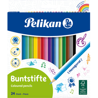 PELIKAN Buntstifte sechseckig 724013 24 Farben