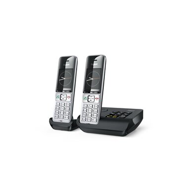 Gigaset Schnurlostelefon Comfort 500A Duo Schwarz/Silber