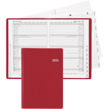 BIELLA Agenda Istanbul 2026 855612470026U 1M/2P rouge vin ML 10.6x15.3cm