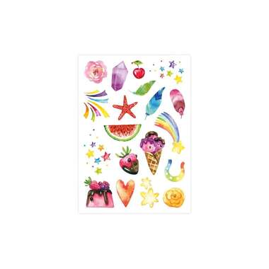 Set di tatuaggi Papierdrachen Unicorno, Sirena, Principessa