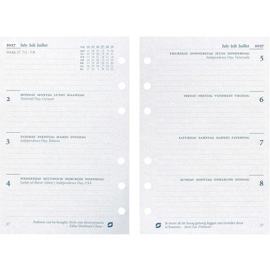 SUCCES Agenda Senior 2027 845107000027U 1W/2S Ersatz kompl. 9.5x15cm