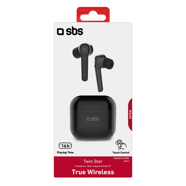 Auricolari wireless con basetta di ricarica tascabile da 300 mAh, Wireless V5.0, controlli touch per chiamate e musica