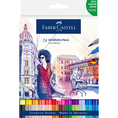 FABER-CASTELL Goldfaber Dual Marker 164624 24 colori, Etui