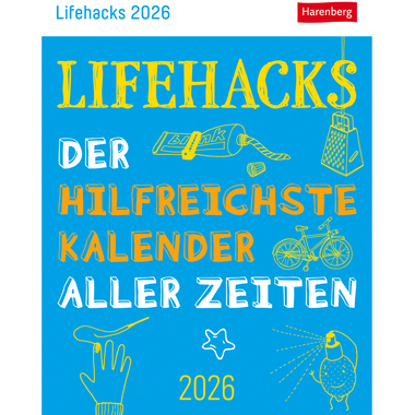 HARENBERG Calendario a strappo 2026 3309949+26 Lifehacks DE 11x14cm