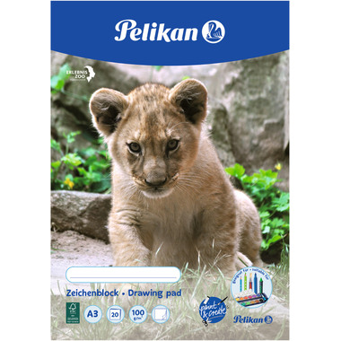 PELIKAN Zeichenblock A3 224840 assoriert, 100gr. 20 Blatt