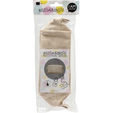 I AM CREATIVE Borsa da toilette 19x9x8.5cm 1212.13 natura, cotone