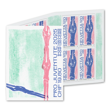 Carnet «Pro Juventute – Se soutenir mutuellement» Carnet de timbres, 6 timbres chacun CHF 1.00+0.50 et CHF 1.20+0.60, autocollant, non oblitéré