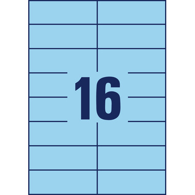 AVERY ZWECKFORM Etiketten 105×37mm 3453 blau 1600 Stück