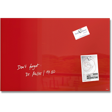 SIGEL Glass Aimantboard GL122 rouge 600x400x15mm