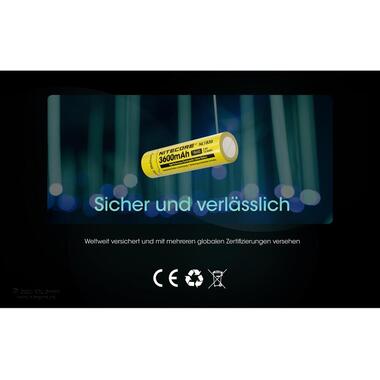 Nitecore Batterie NL1836 Li-Ion Typ 18650 3600 mAh, 1 Pièce/s