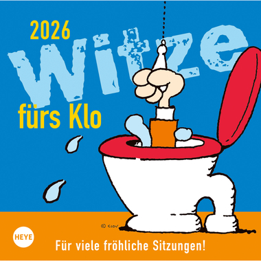 HEYE Kalender Witze fürs Klo 2026 1373+26 1W/1S DE 17.5x17.5cm