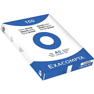 EXACOMPTA Karteikarten blanko A5 13308E weiss 100 Stück