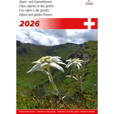 CALENDARIA Bildkalender 2026 9783036205397 Alpenblumen ML 14.8x22cm
