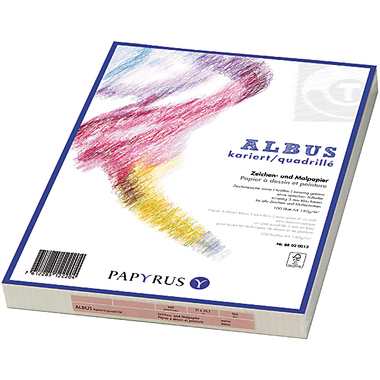 PAPYRUS Papier à dessin A3 88020012 140g, quadrillé 5mm 100 flls.