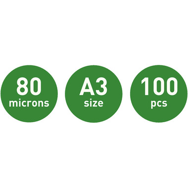 LEITZ Pelicole per laminazione A3 33819 lucido, 80my 100 pezzi