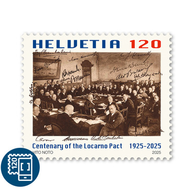 Timbre «Centenaire des accords de Locarno (1925-2025)» Timbre isolé de CHF 1.20, gommé, non oblitéré