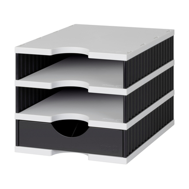 STYRO Ablagesystem styrodoc uno 268-0103.989 grau/schwarz 3 Fächer
