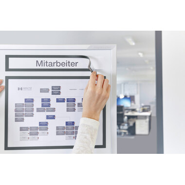 MAGNETOPLAN Magnetrahmen magnetofix 1131801 grau, Topsign 319x52mm 5 Stk.