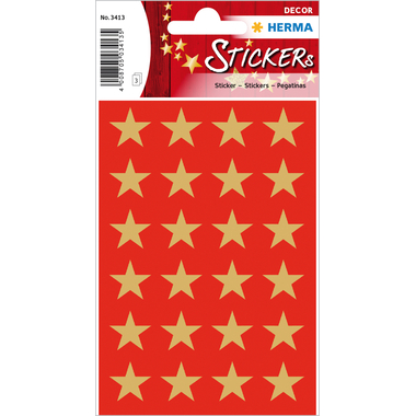 HERMA Sticker Stelle 3413 oro 72 pezzi/3 fogli