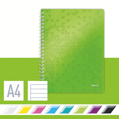 LEITZ Libro spirale WOW PP A4 4637-00-54 verde 80 fogli