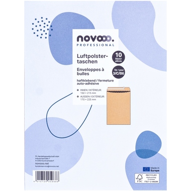 NOVOOO Enveloppe molleton Rec. Gr.3 E-1712122 marron, 170x225mm 10 pièces