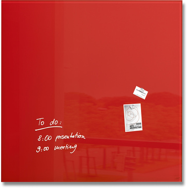 SIGEL Glas-Magnetboard GL202 rot 1000x1000x15mm