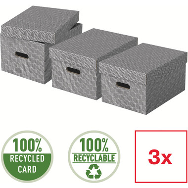 ESSELTE Aufbewahrungsboxen Home M 628283 365x265x205mm, grau 3 Stk