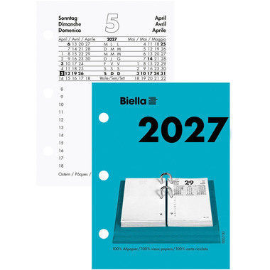 BIELLA bloc-notes 2027 885700000027U 1A/1P gris/noir ML 8x10.8cm