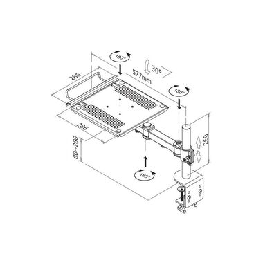 NEOMOUNTS Desk Mount Notebook-D100 Black