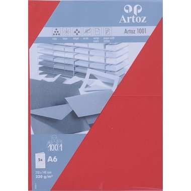 ARTOZ Cartoline 1001 A6 107322265 220g, rosso 5 fogli