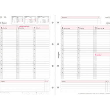 CHRONOPLAN Ersatz Wochenplan 2026 50706Z.26 1W/2S in Spalten A4
