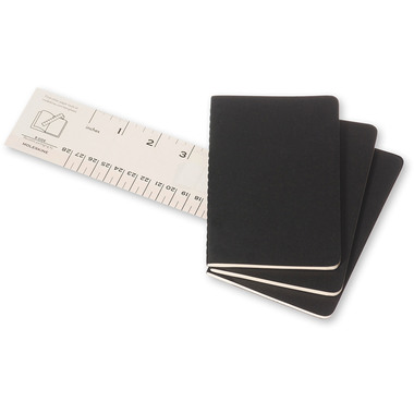MOLESKINE Notizheft Cahier A6 704901 kariert, schwarz 3 Stück