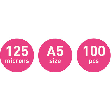 LEITZ Pochettes à plastifier A5 74930000 brillant, 125my 100 pcs.