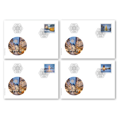 First-day cover «Christmas» Single stamps (4 stamps, postage value CHF 6.60) on 4 first-day covers (FDC) C6