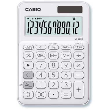 CASIO Mini Taschenrechner MS20UCWE 12-stellig weiss