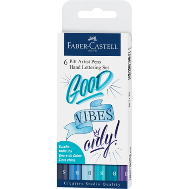 FABER-CASTELL PITT Art Pen Handlettering 267123 blau 6 Stück